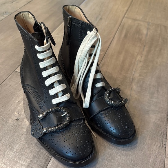 GUCCI Horsebit Leather Ankle Boot - Picture 1 of 7